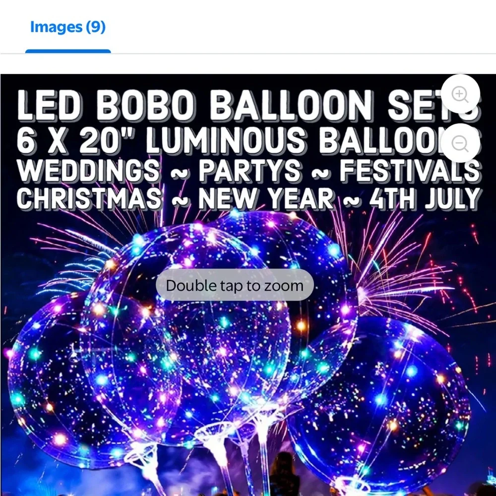 Pack of 12 BoBo LED Balloons 20